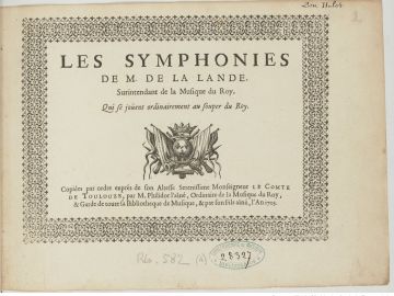 Symphonies pour les soupers du roi